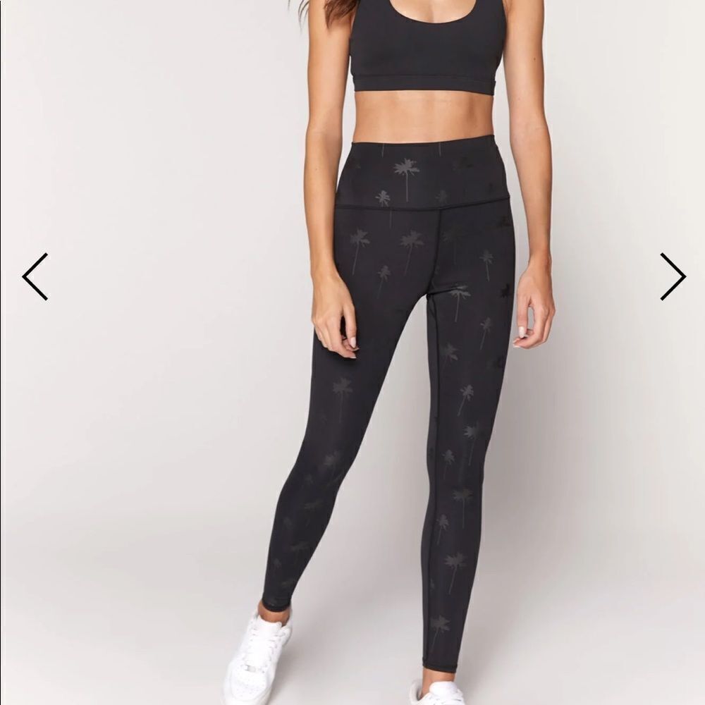 Spiritual Gangster Intent Tonal Palm High Waist Leggings NWT